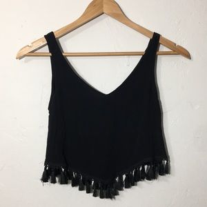 Black Tank with Tassels